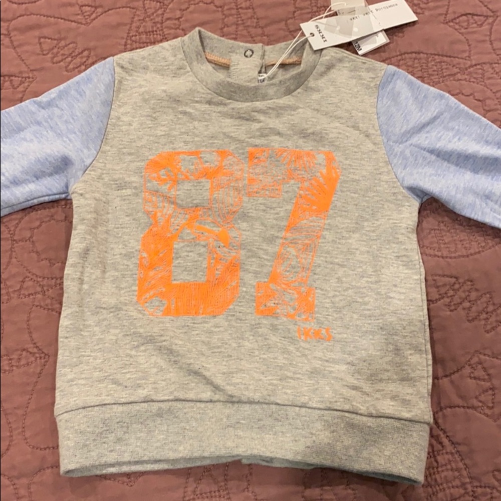 NWT Adorable 12M IKKS neon logo sweatshirt- unisex